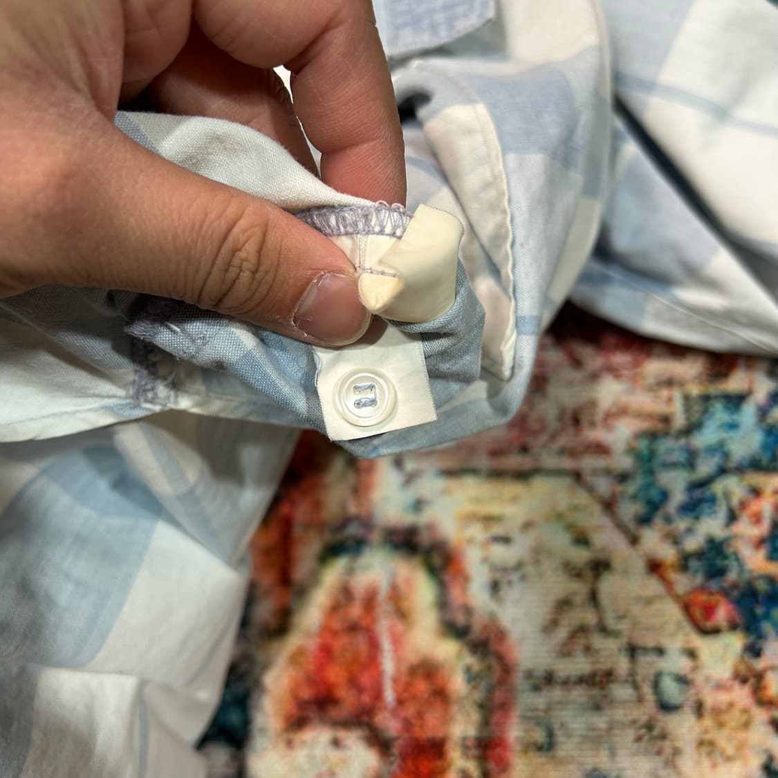 [L]  80s 이세이미야케 하이 스포팅기어 포켓 체크셔츠 상품이미지7