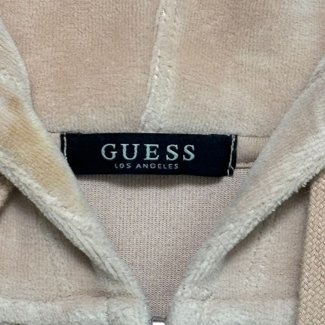  GUESS 크롭 후드집업 피치 XS  상품이미지4