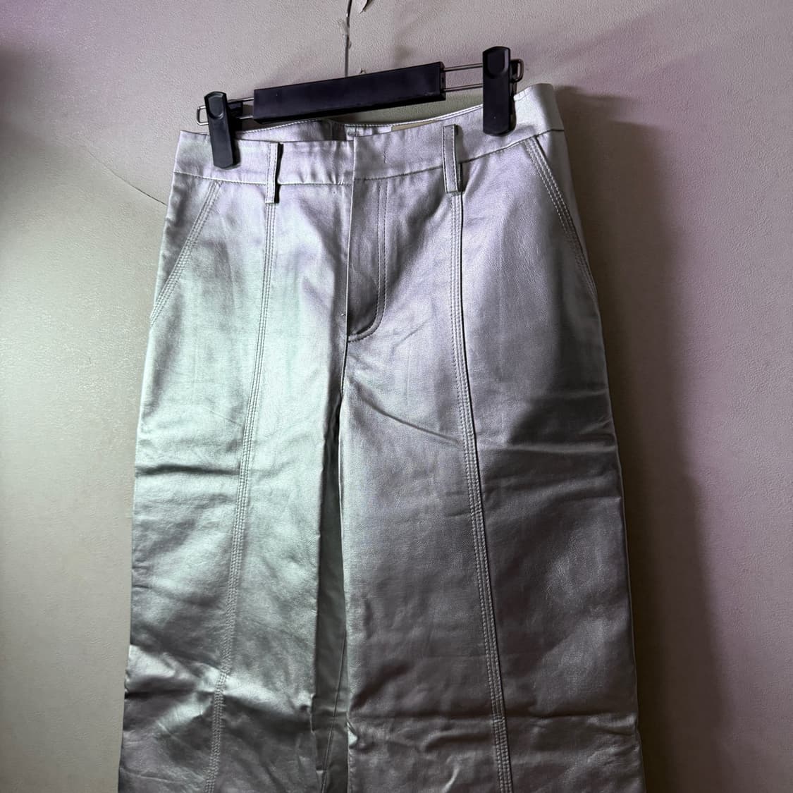 마뗑킴 여성 실버 레더 팬츠 S (55-66정도) 상품이미지9