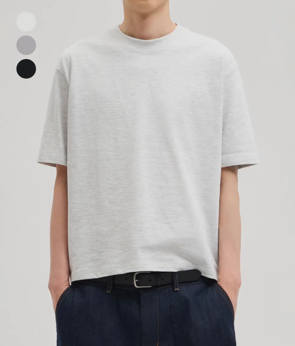 제로 코어 크롭 티셔츠(멜란지 오트밀) 상품이미지2
