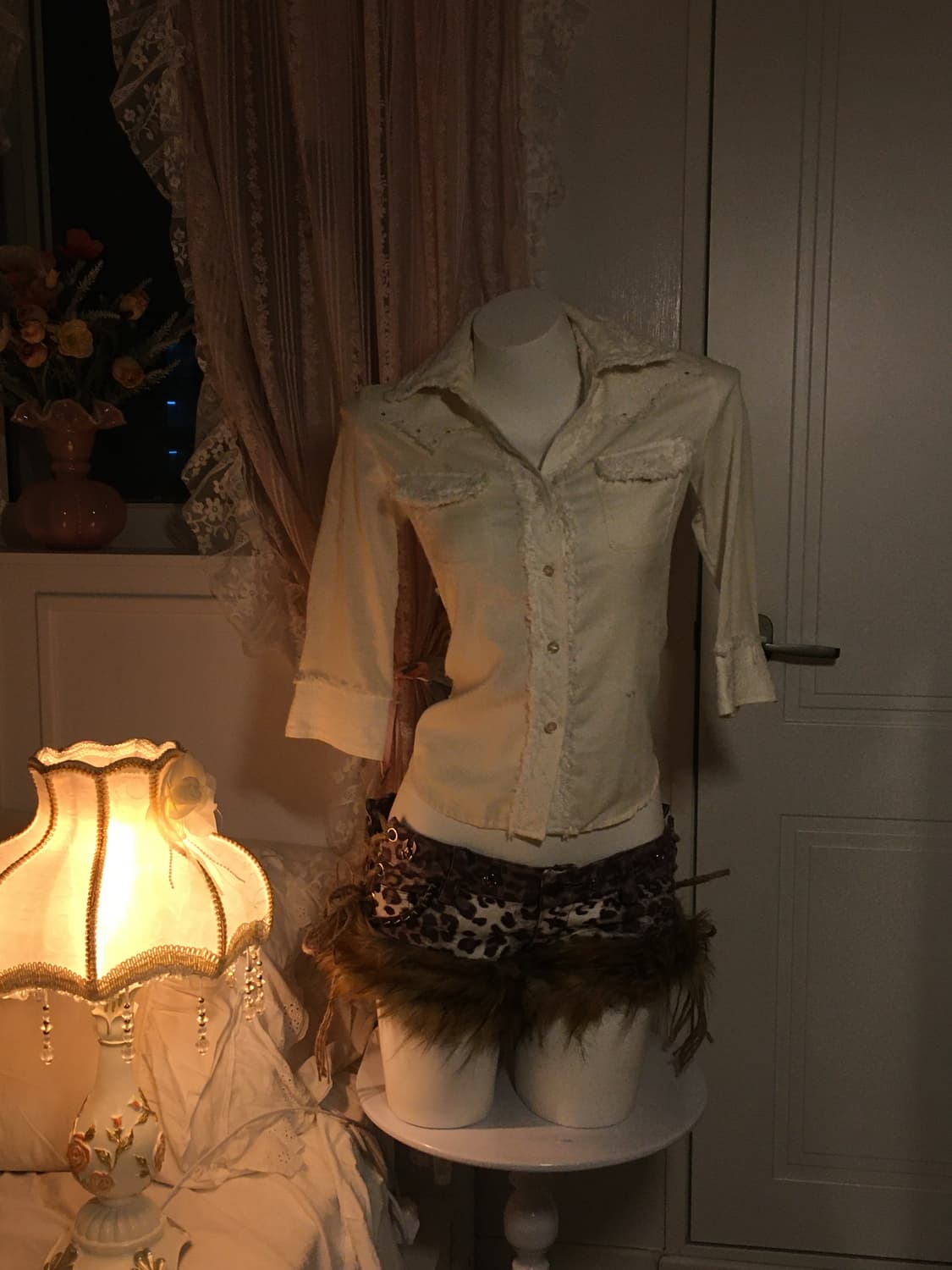 *하자 확인 후 재업 예정* 핀터 페어리 트위드 아이보리 셔츠 상품이미지1