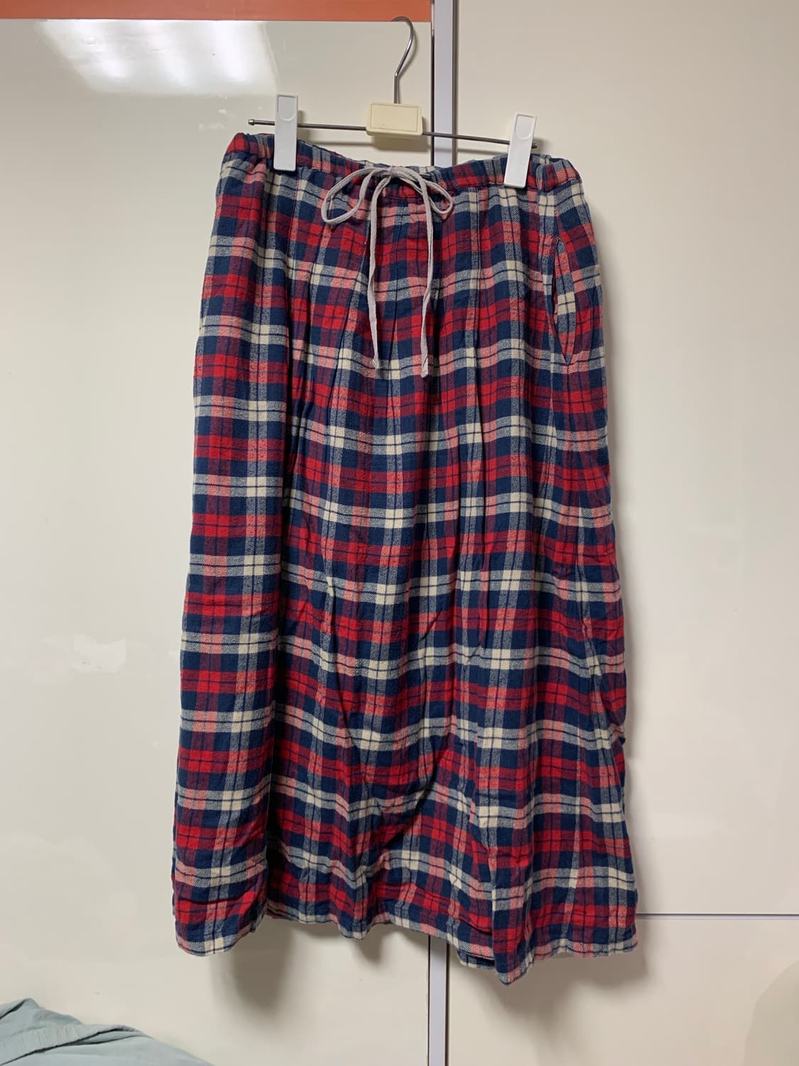 레드 프란넬 체크 스커트 레이어드 상품이미지2