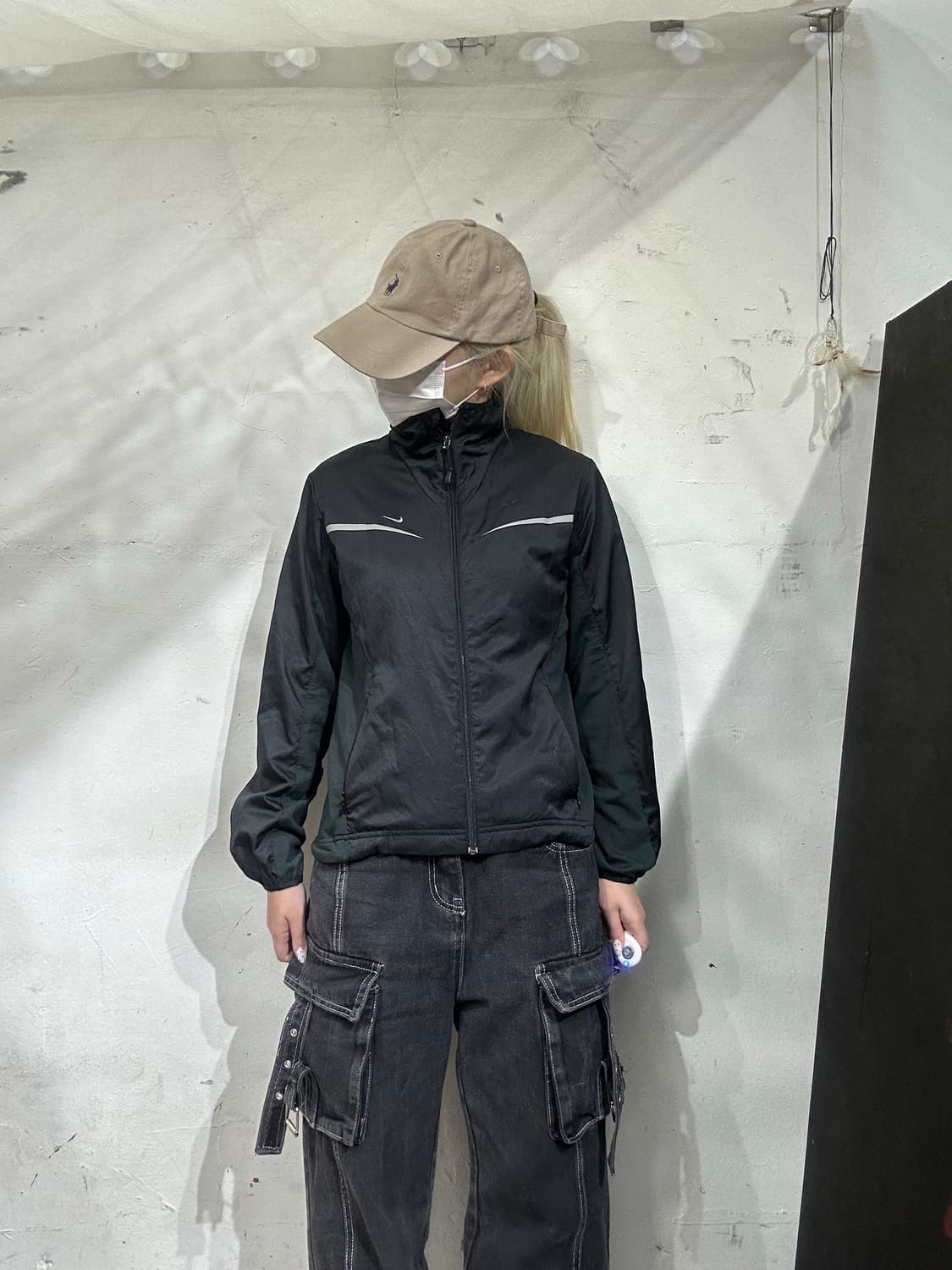 00s 나이키 블랙 스몰 로고 올드스쿨 트랙탑 져지 S 상품이미지2