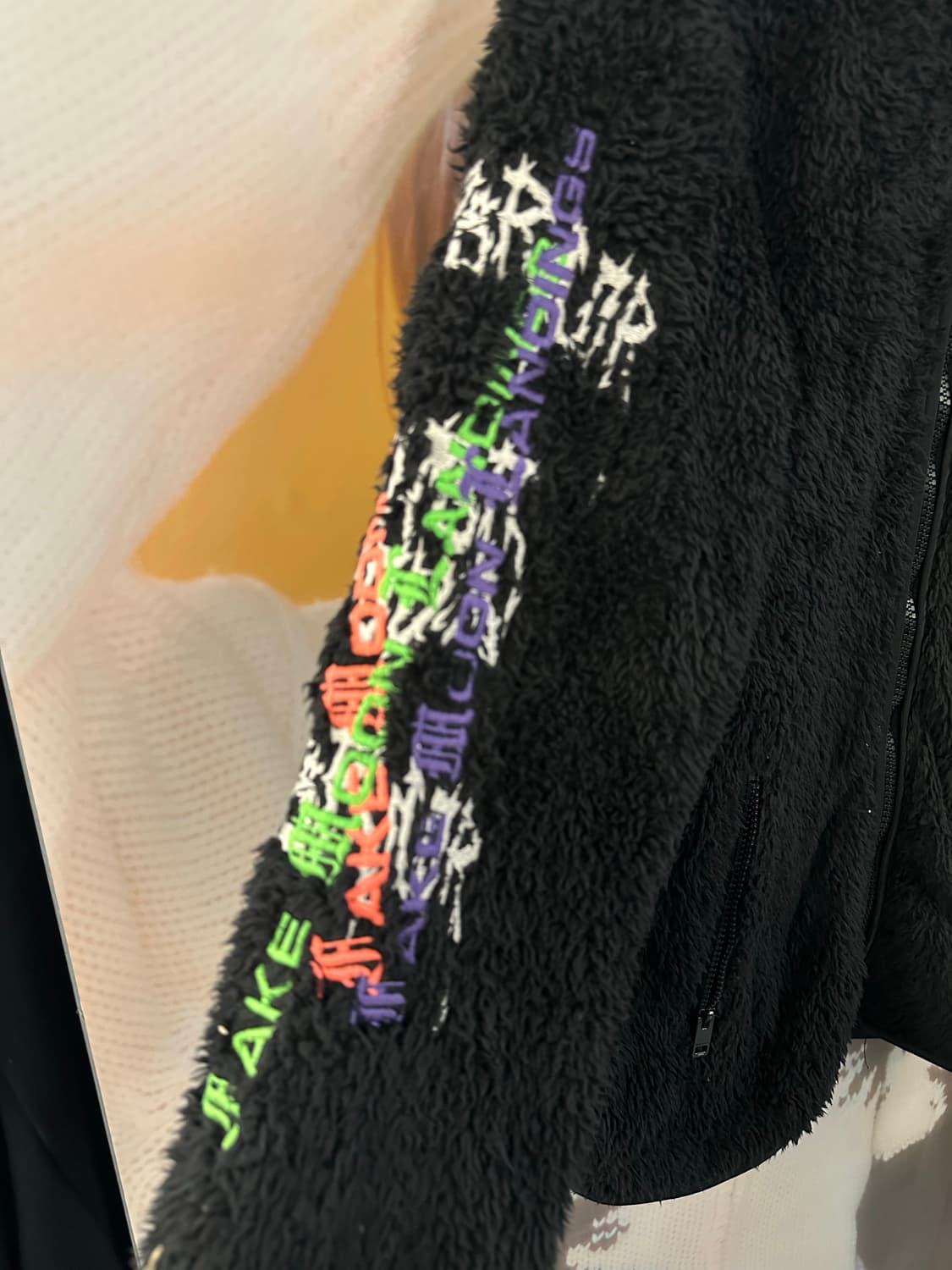 DIESEL 디젤 블랙 레터링 후리스집업 상품이미지5