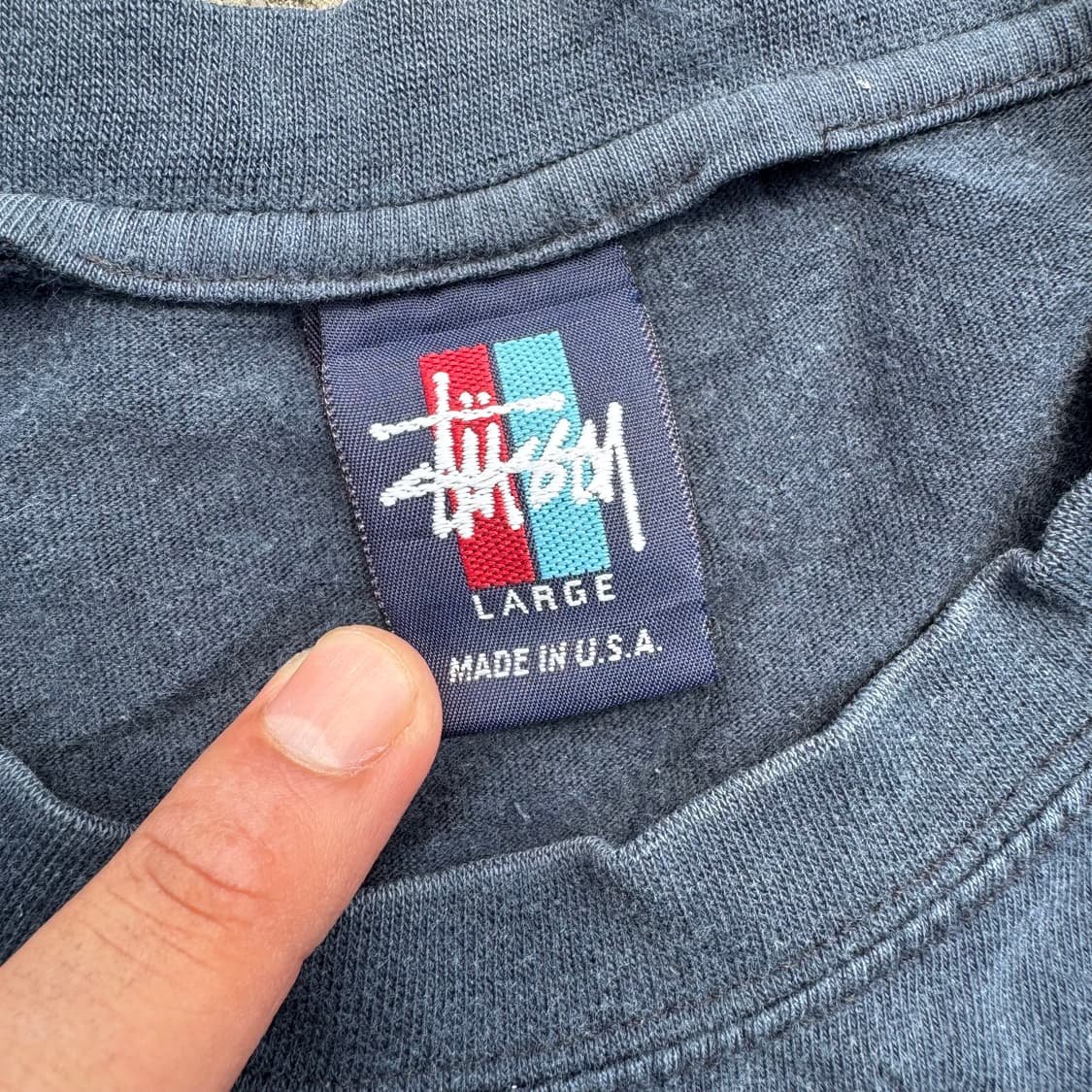 [L] 90s Stussy 스투시 스컬헤드 자유의 여신상 반팔 상품이미지7