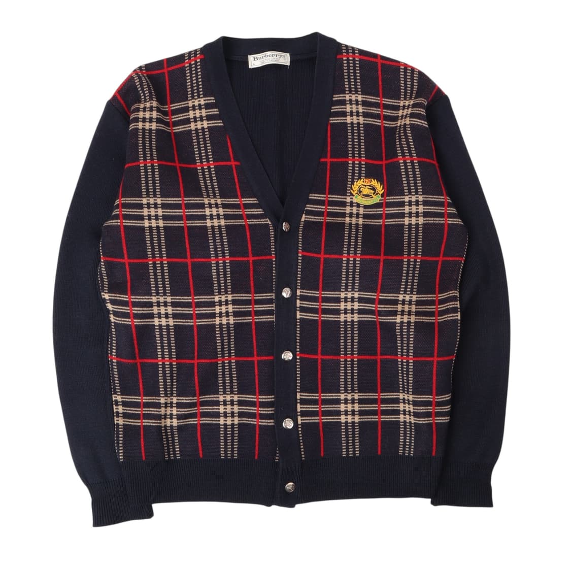 버버리 크레스트 네이비 노바체크 울 가디건 상품이미지1