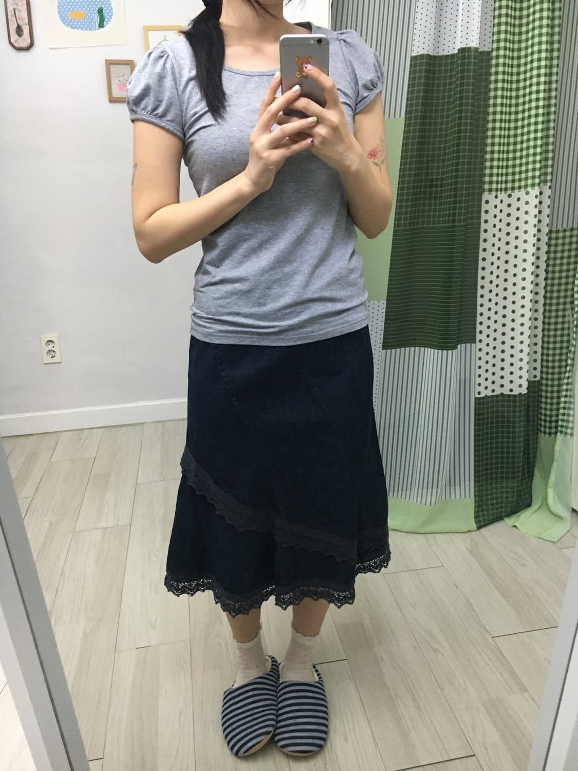 그레이 퍼프 소매 티셔츠 상품이미지9