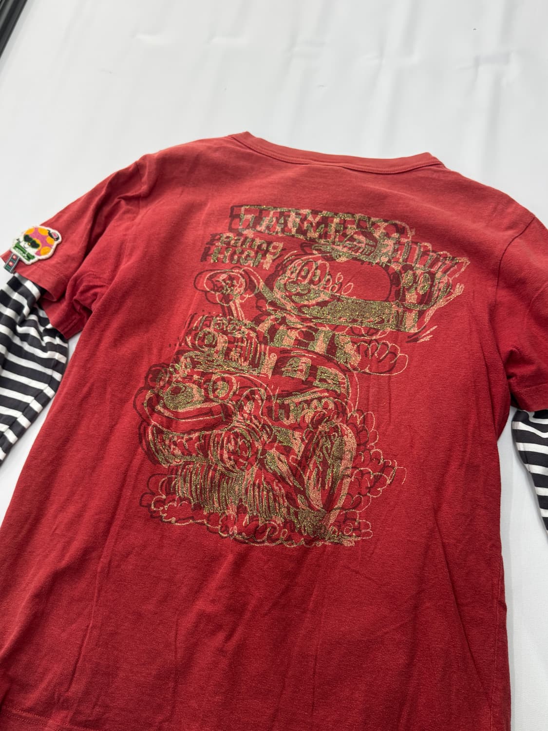 🍒핫소스 괴짜룩 데코라 Jam 프린팅 레이어드 티셔츠🍒 피그먼트 상품이미지4