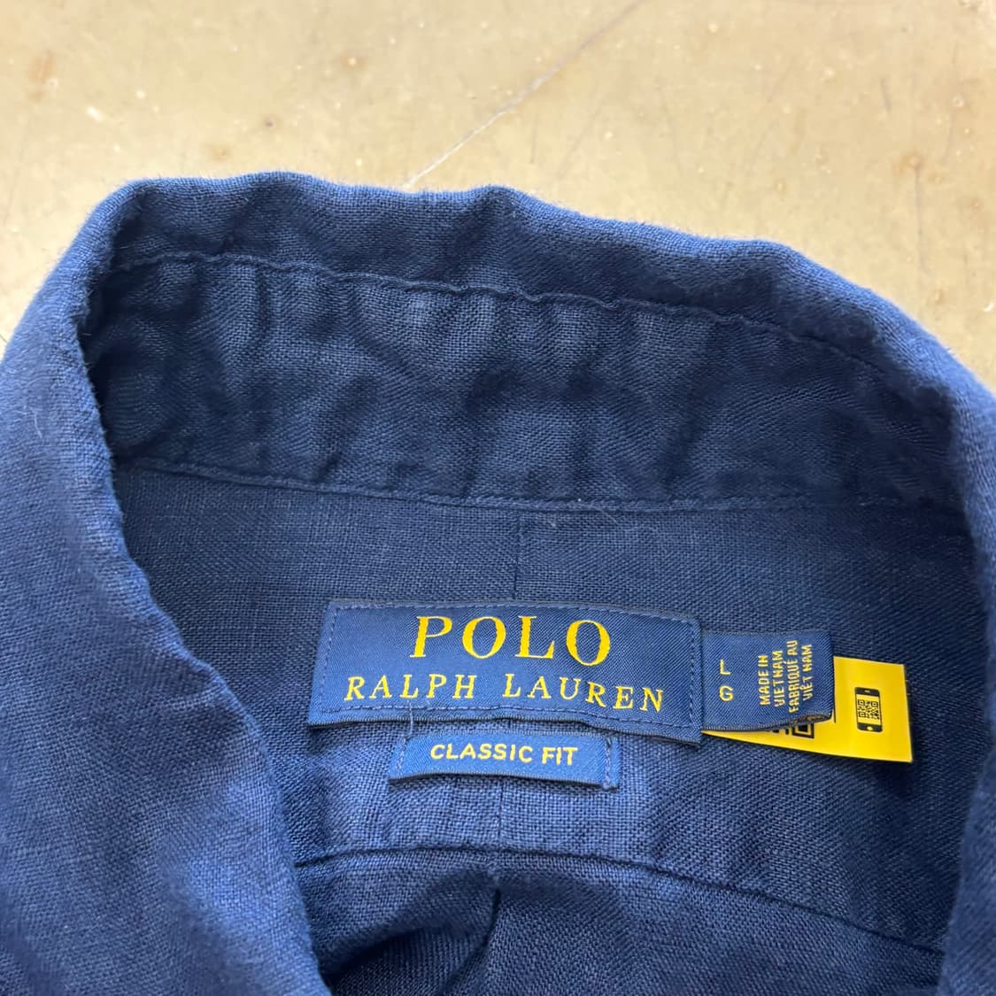 L 폴로랄프로렌 클래식핏 린넨 네이비 셔츠 상품이미지4