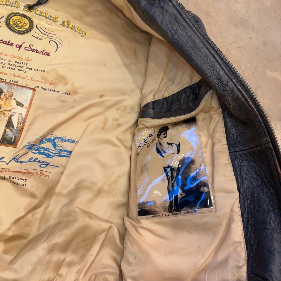 90‘s 아비렉스 핀업걸 G-1 플라이트 카우하이드 자켓 상품이미지9