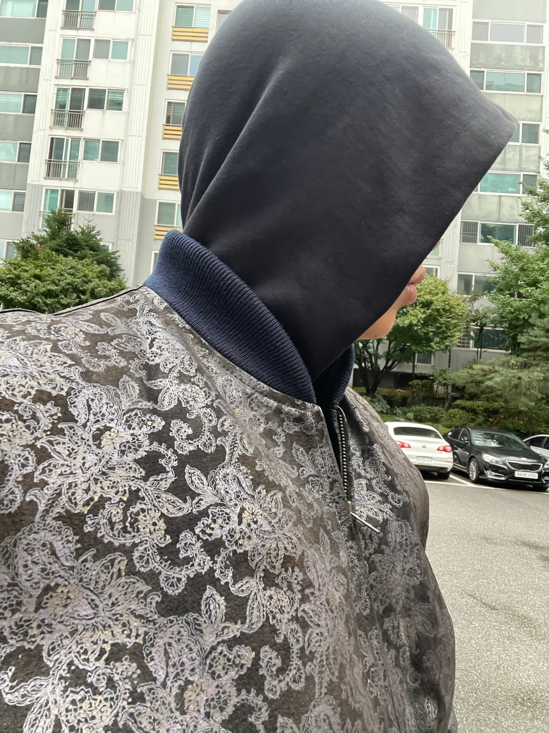더 프리 스포츠 패턴 레더 봄버 자켓 상품이미지2