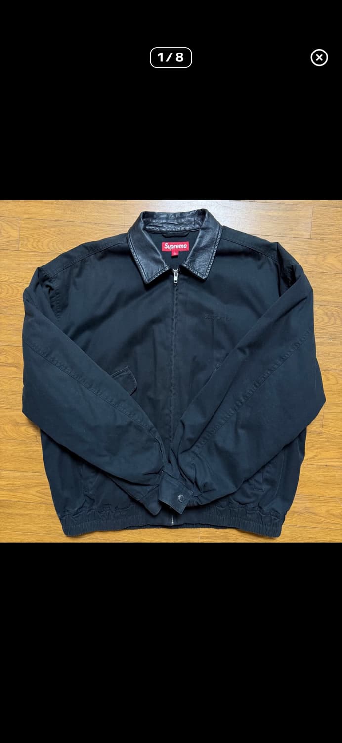 슈프림 레더 칼라 유틸리티 자켓 블랙 L사이즈 상품이미지1