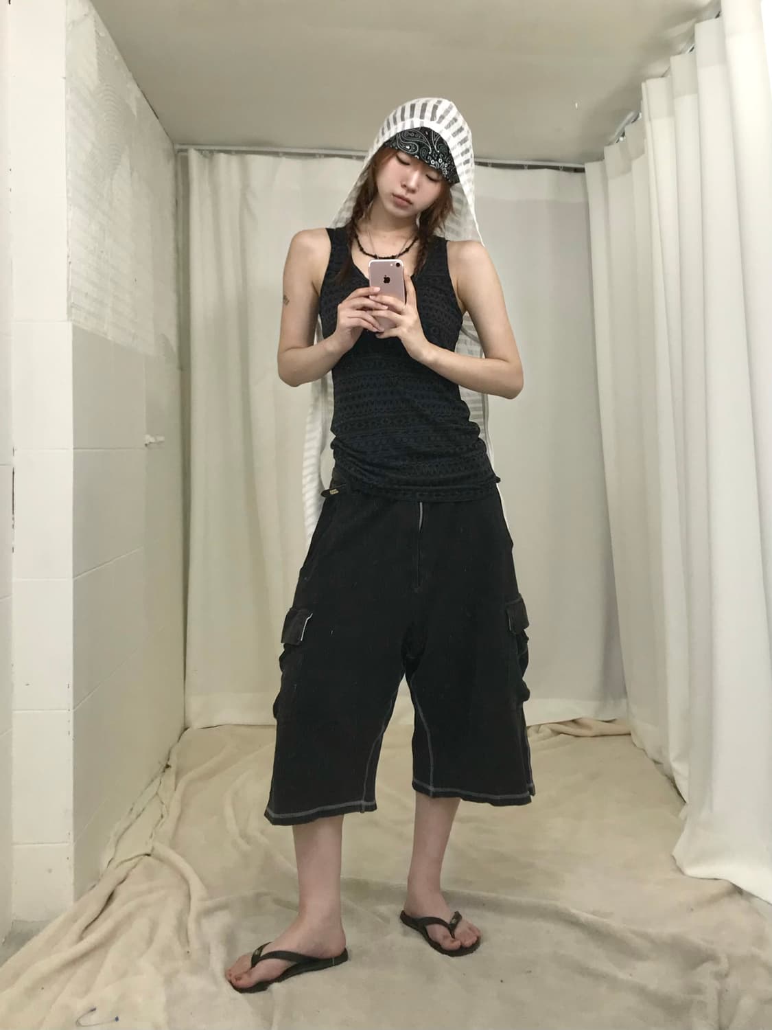 🏴 빈티지 검은 모래 해변 그런지 힙 코디 세트 상품이미지3
