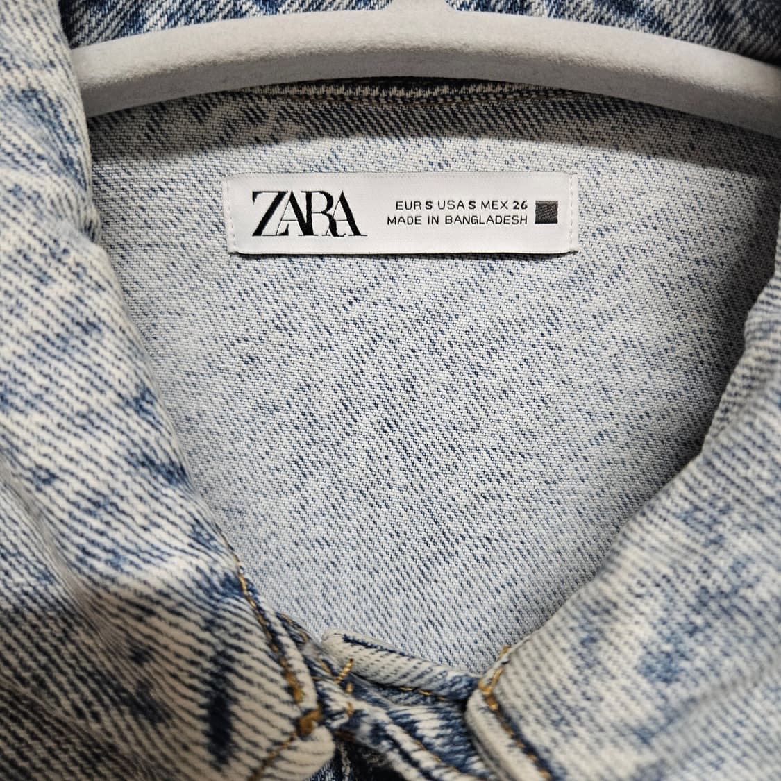 자라 세미 크롭핏 오버 데님 자켓 S 상품이미지3