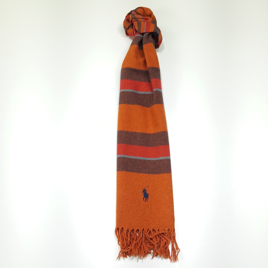 MX611 폴로 00s 울 멀티스트라이프 오렌지 머플러 목도리 상품이미지3