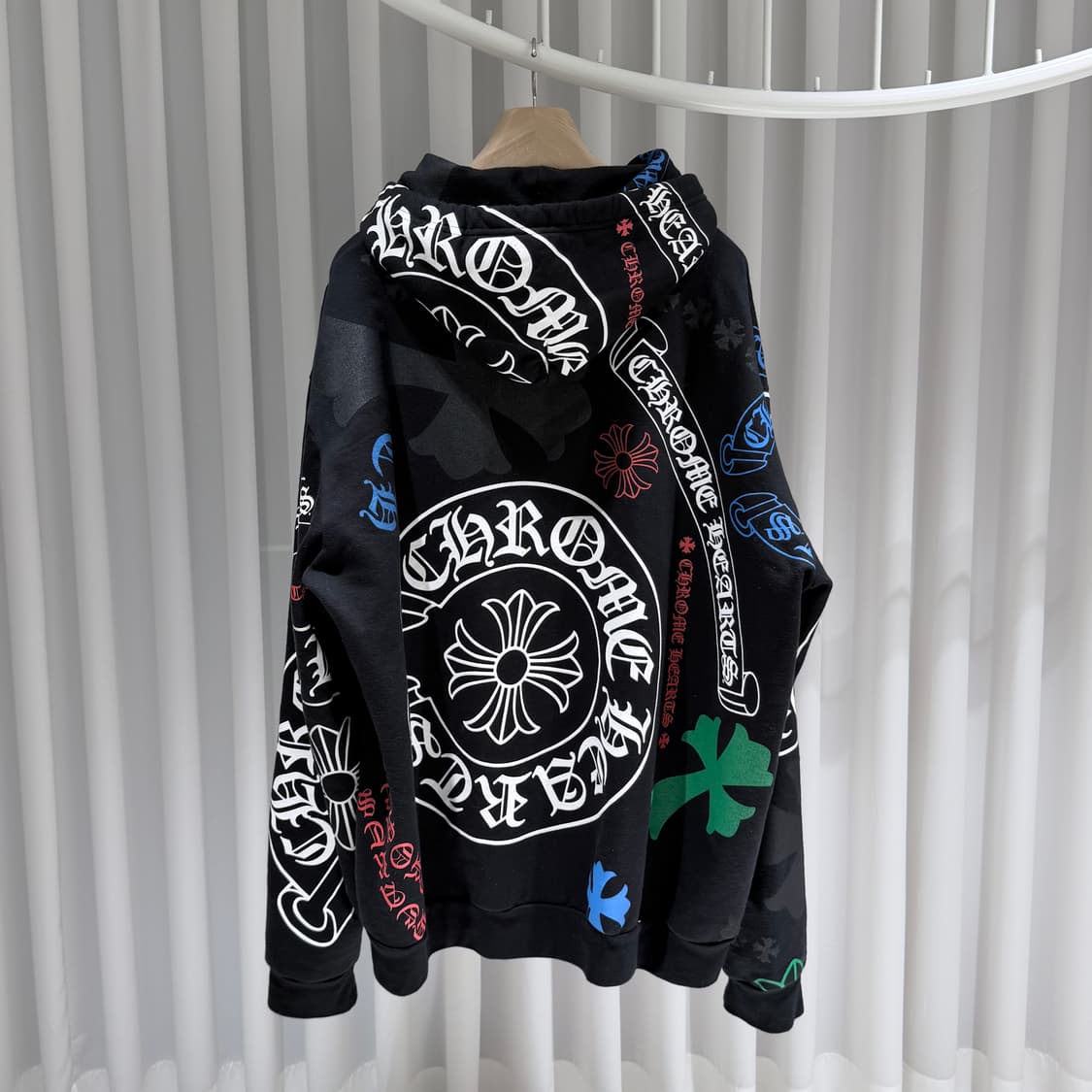 (A+/XXL) / 크롬하츠 스텐실 블랙 후드티 상품이미지4