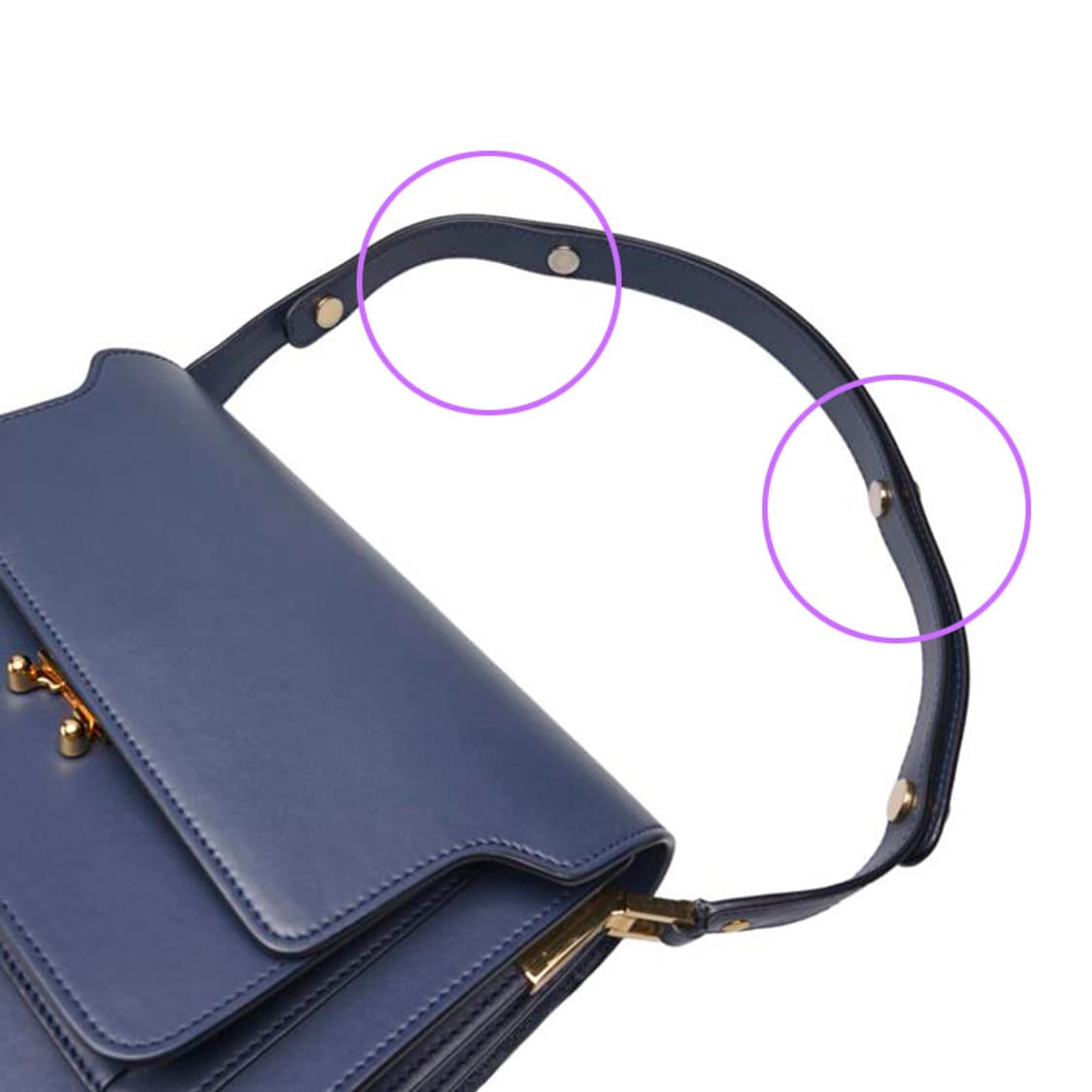 (중고) 마르니 네이비 카프스킨 트렁크 미듐 숄더백 상품이미지7