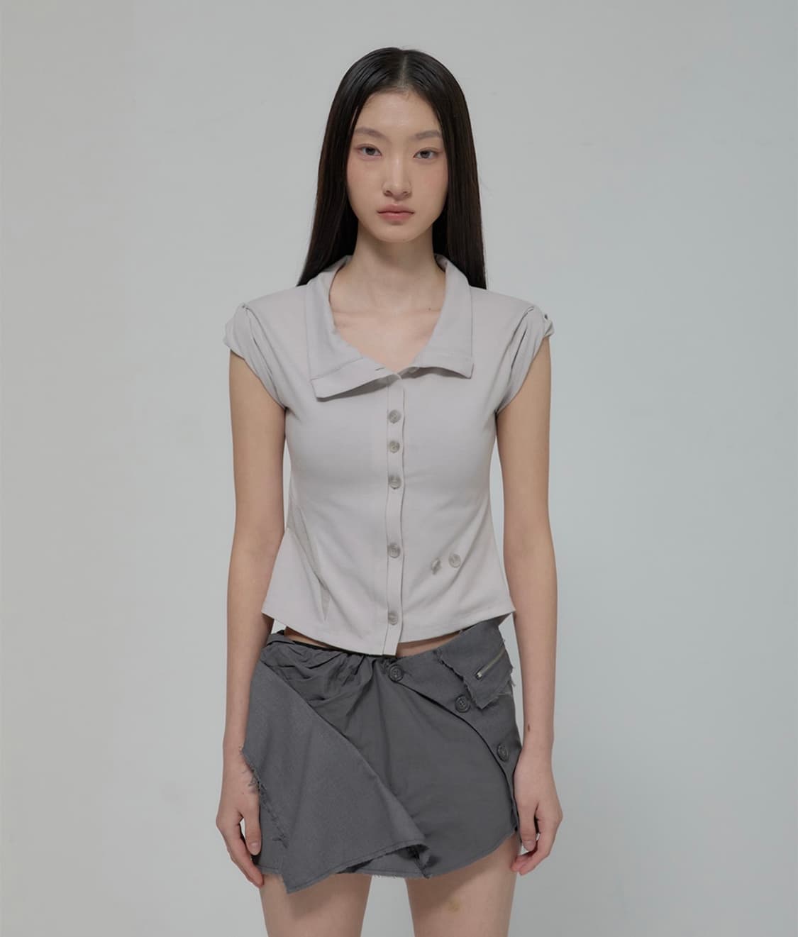 플레어업 Asymmetrical Layered Mini Skirt 상품이미지1