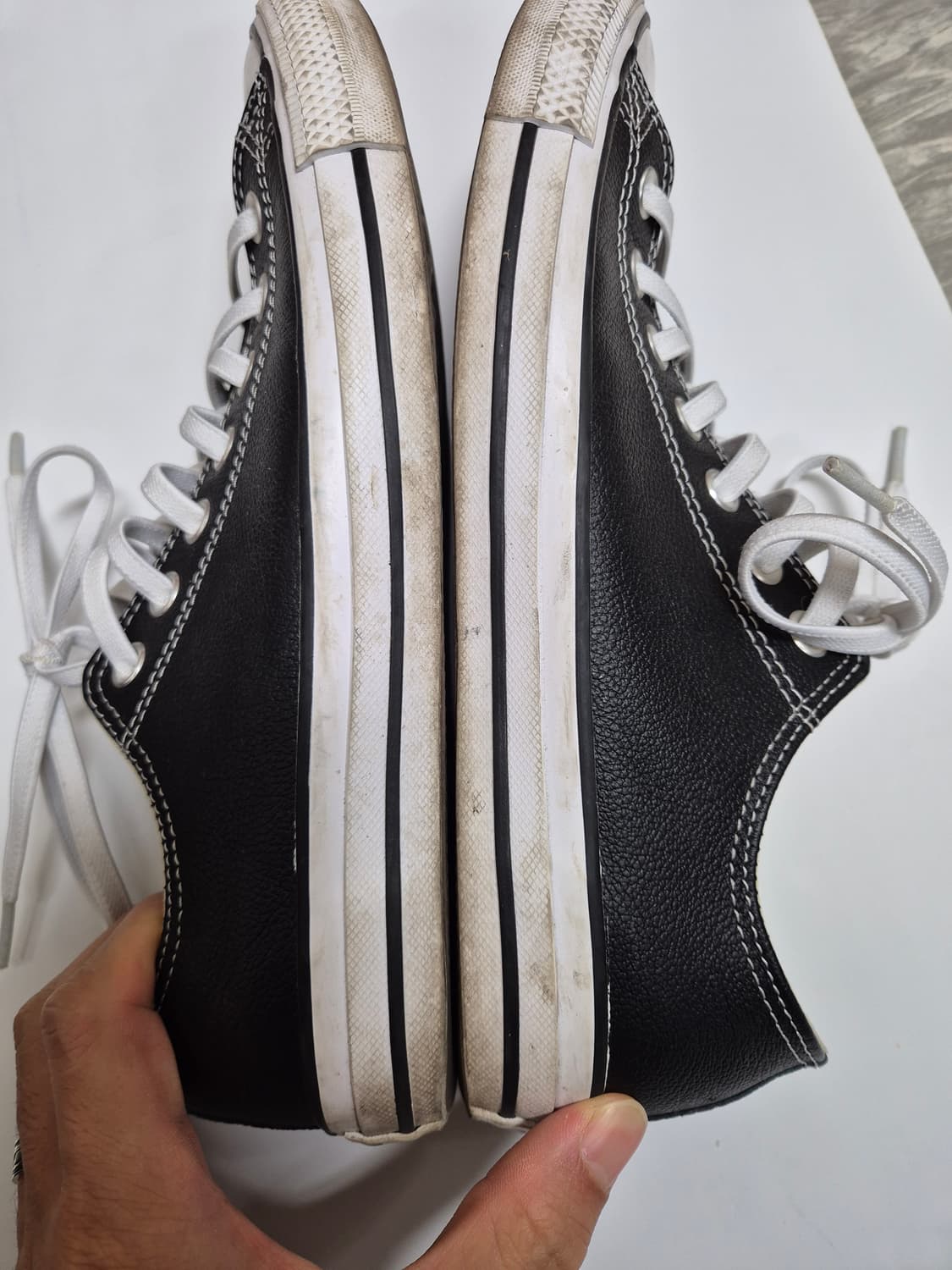 [270] 컨버스 올스타 척테일러 레더 블랙 로우 상품이미지5