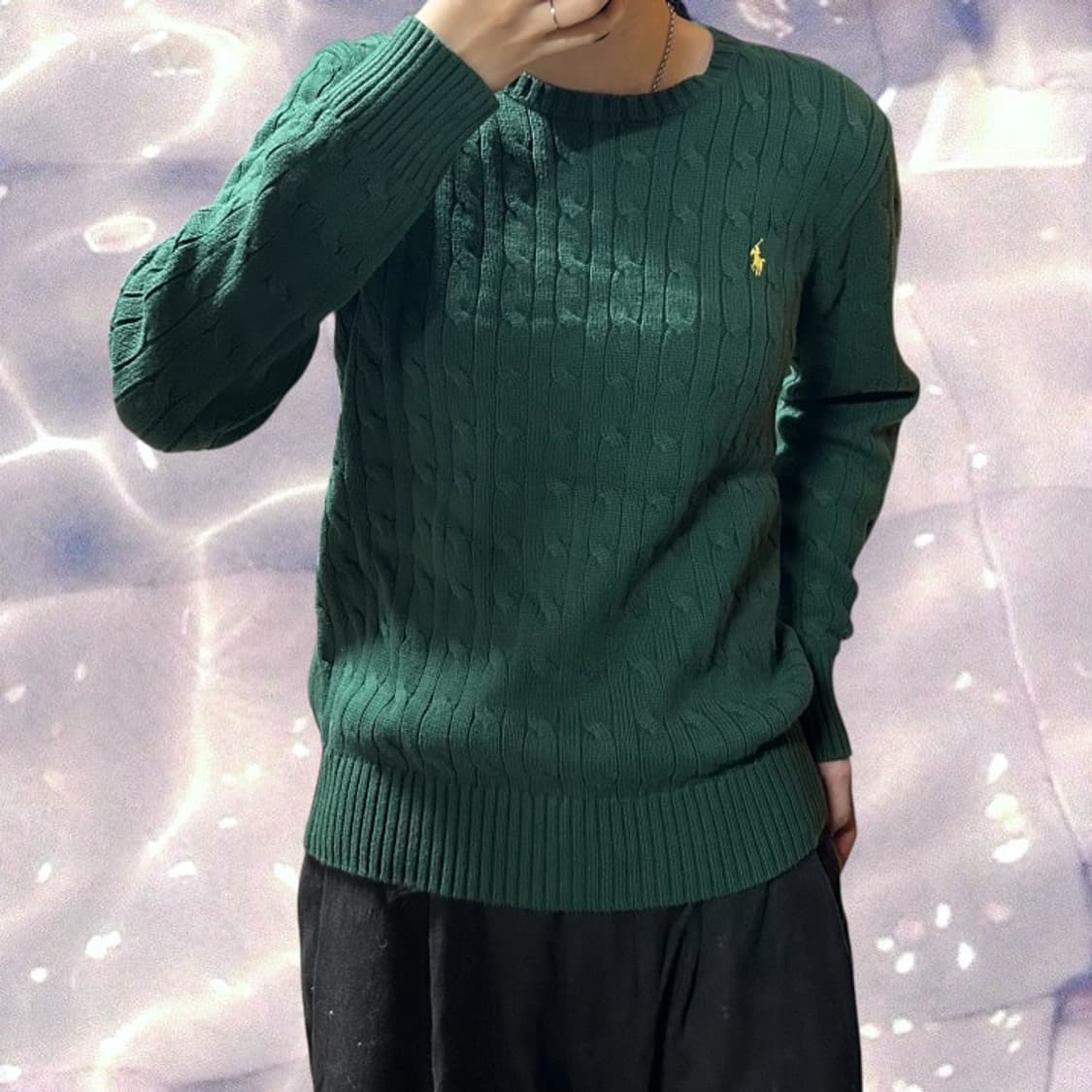 폴로 랄프로렌 신형 꽈배기 니트 그린   상품이미지1