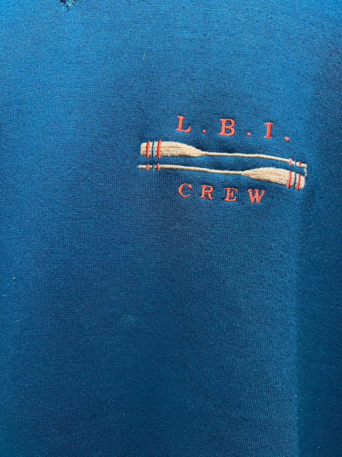 [XL]90's 러셀 USA Made LBI CREW 블루그린 스웻셔츠 상품이미지3