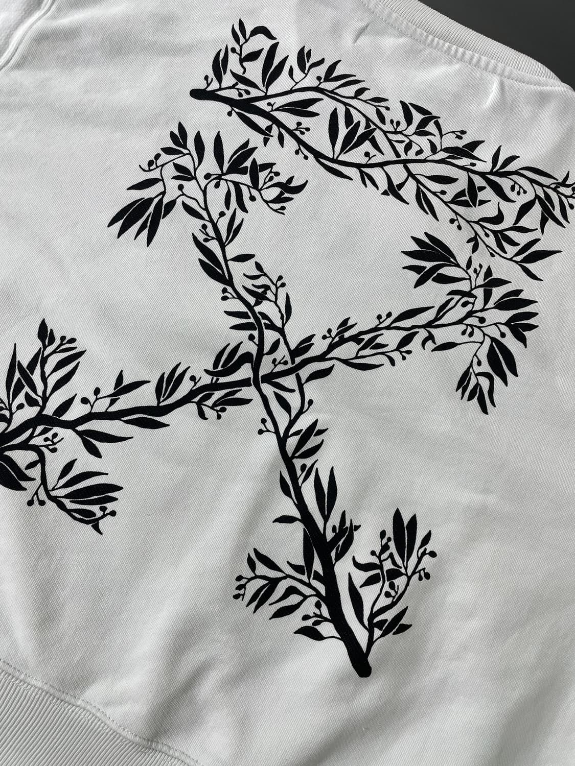 [M] 오프화이트 한나 리브 크롭핏 맨투맨 크루넥 셔츠 상품이미지6