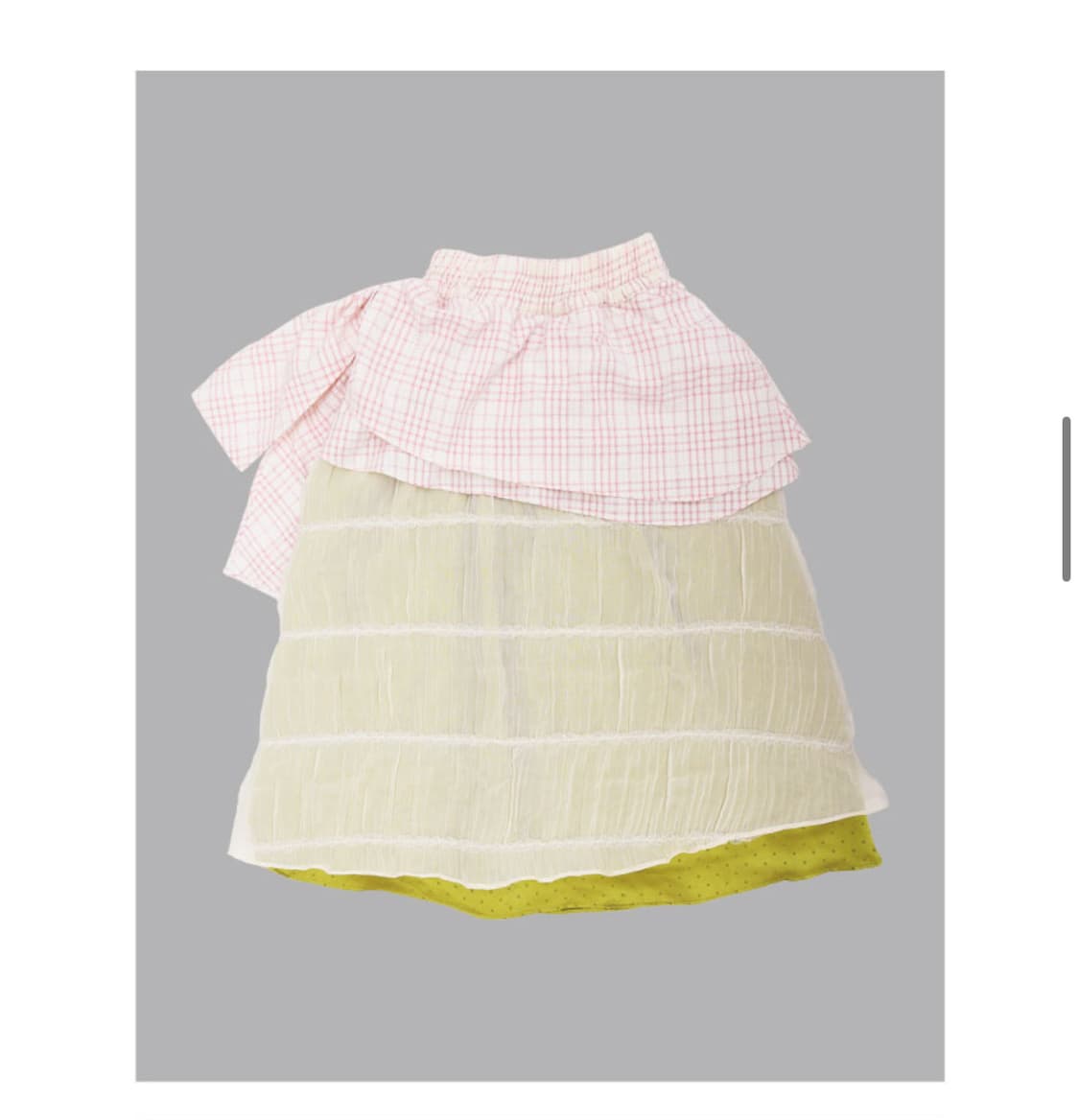 더뮤지엄비지터 도트 레이어드 밴딩 스커트 핑크 상품이미지1