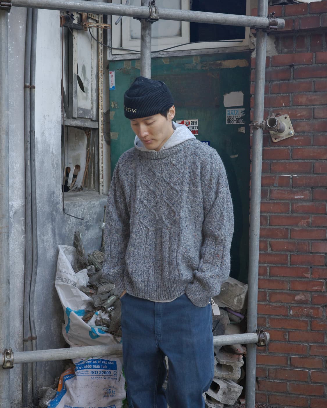 빈티지 아일랜드 보카시 피셔맨 아란 스웨터 상품이미지7