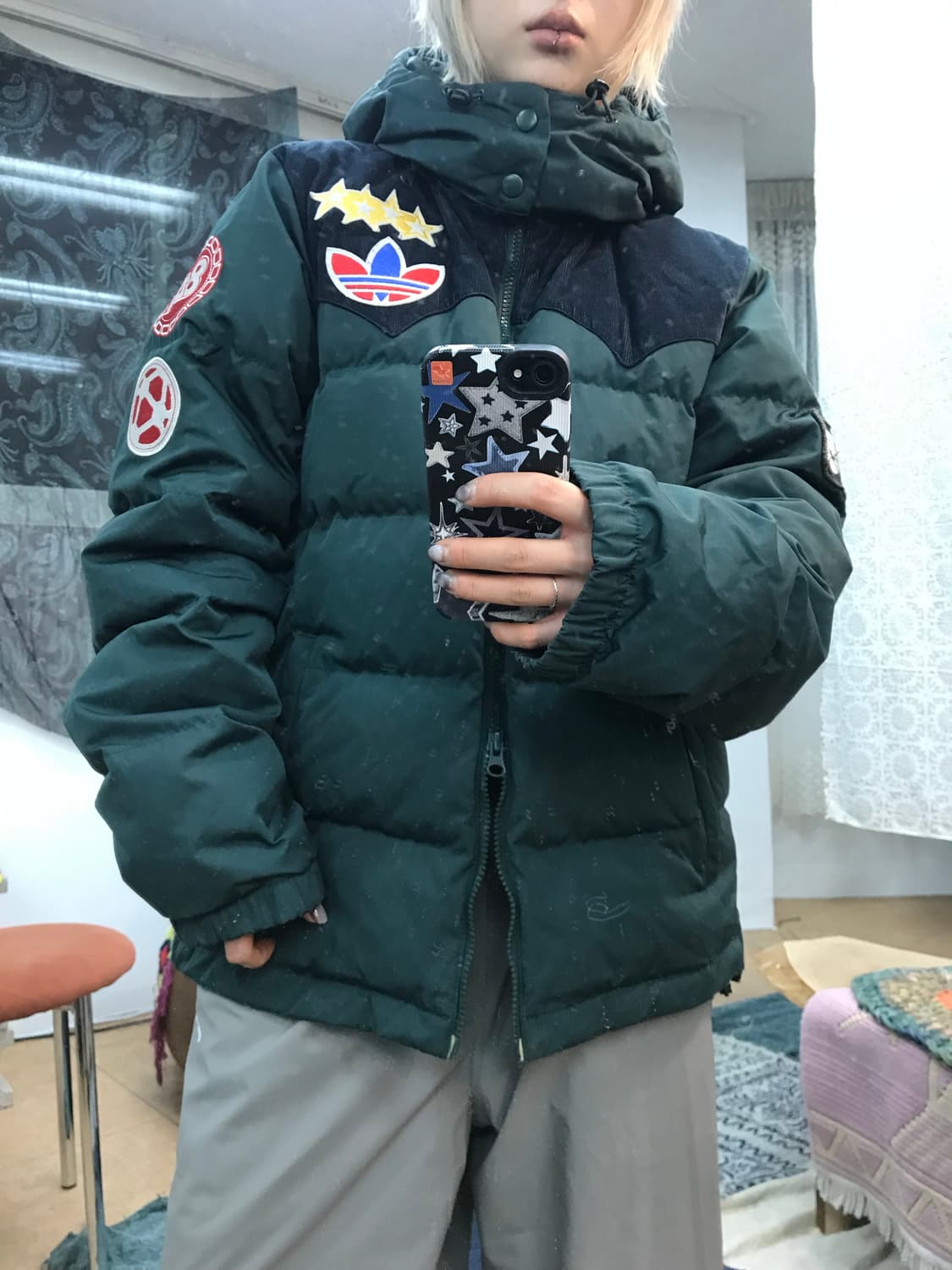 아디다스 뱃지 유로파 패치 덕다운 다운점퍼  상품이미지1