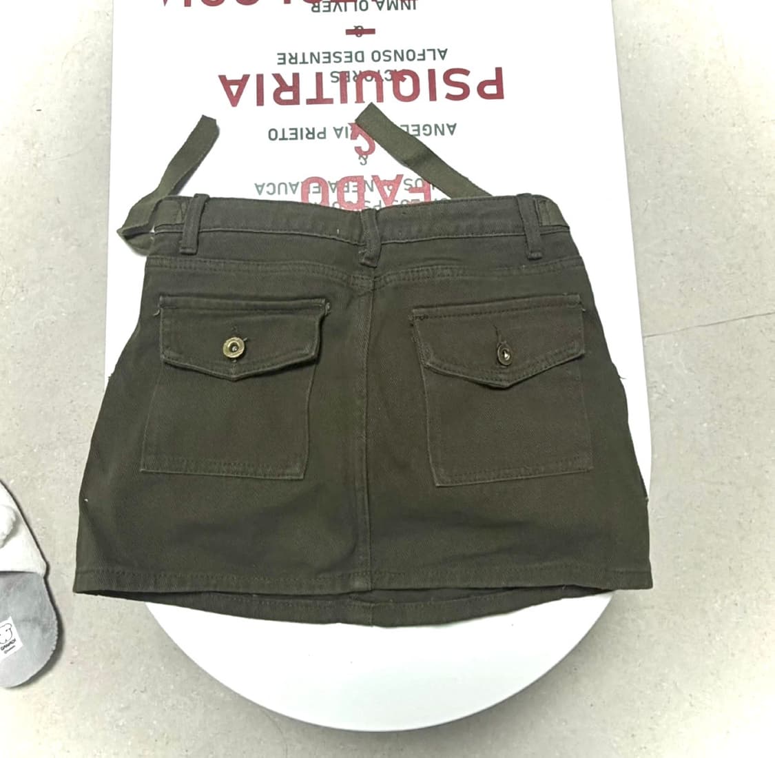 빈티지 카키 카고 미니스커트 상품이미지2