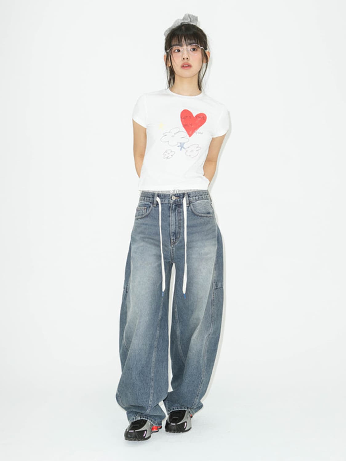 라츠유 빈티지 스트랩 데님 상품이미지1