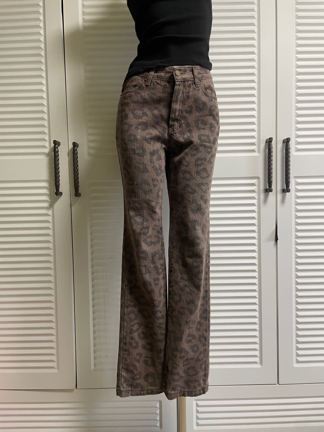 오픈와이와이 레오파드 스트레이트 팬츠 size 2 상품이미지1