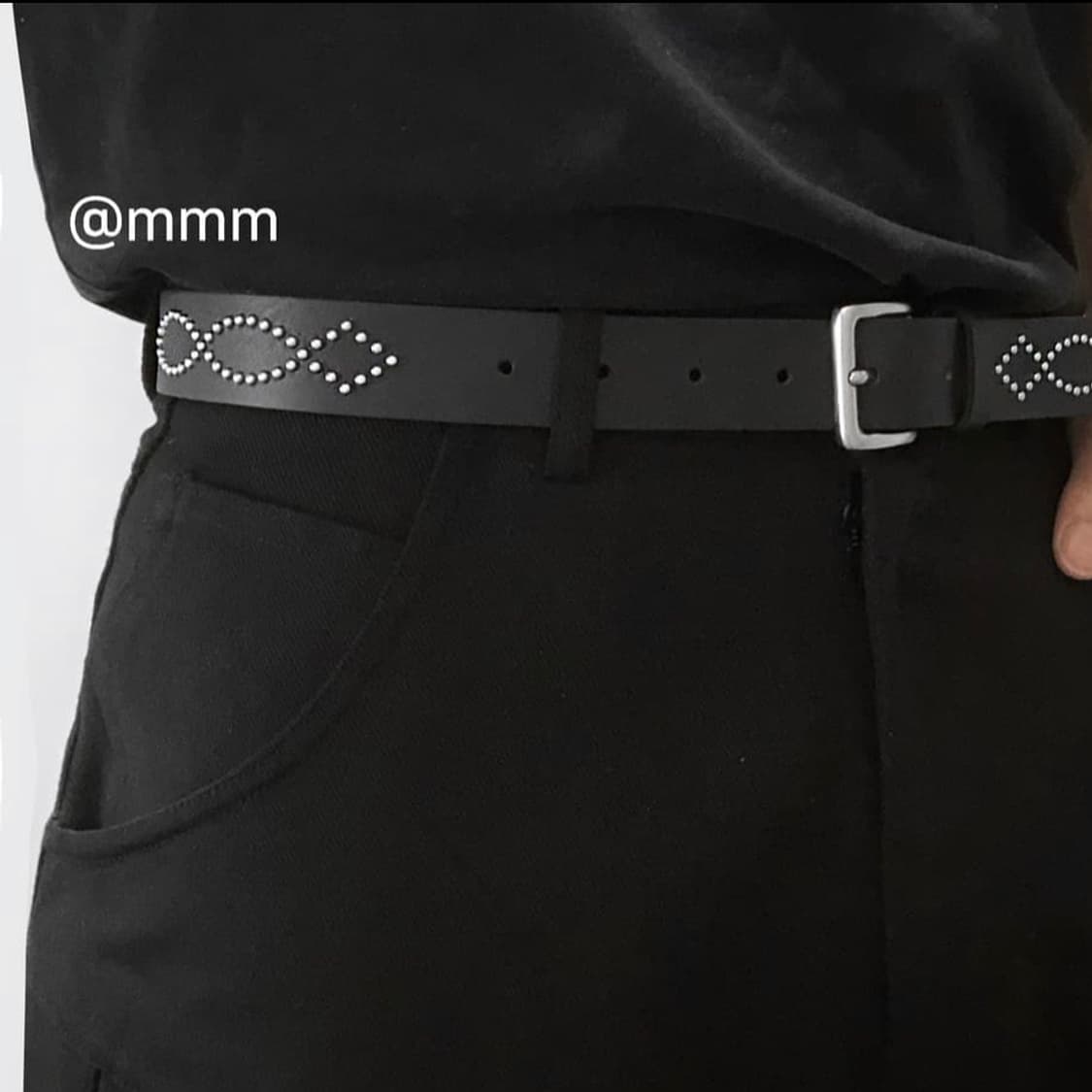 [Unisex] 물결 스터드 이태리 소가죽 벨트 상품이미지3