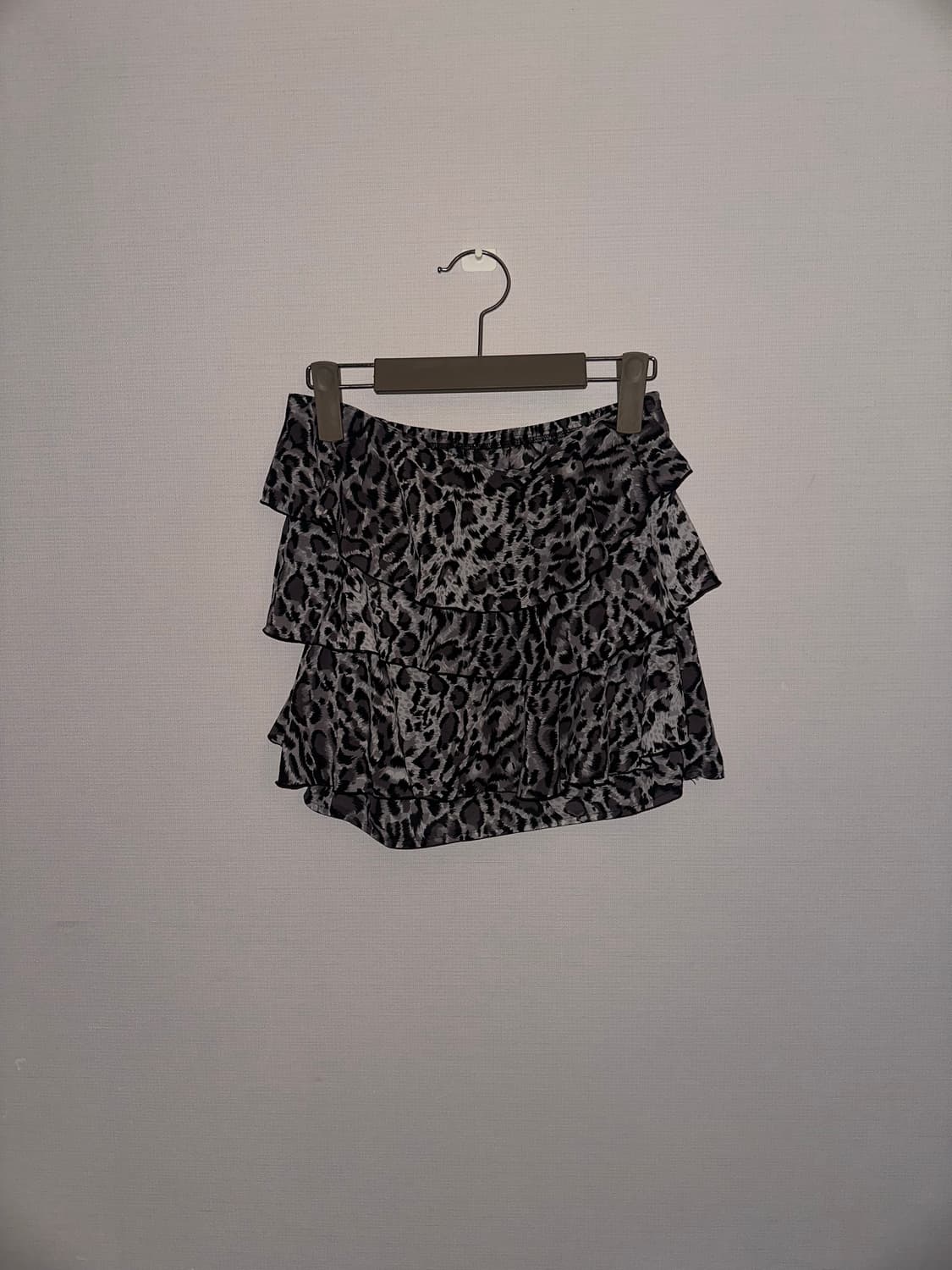 갸루 프릴 호피 미니 스커트 상품이미지5