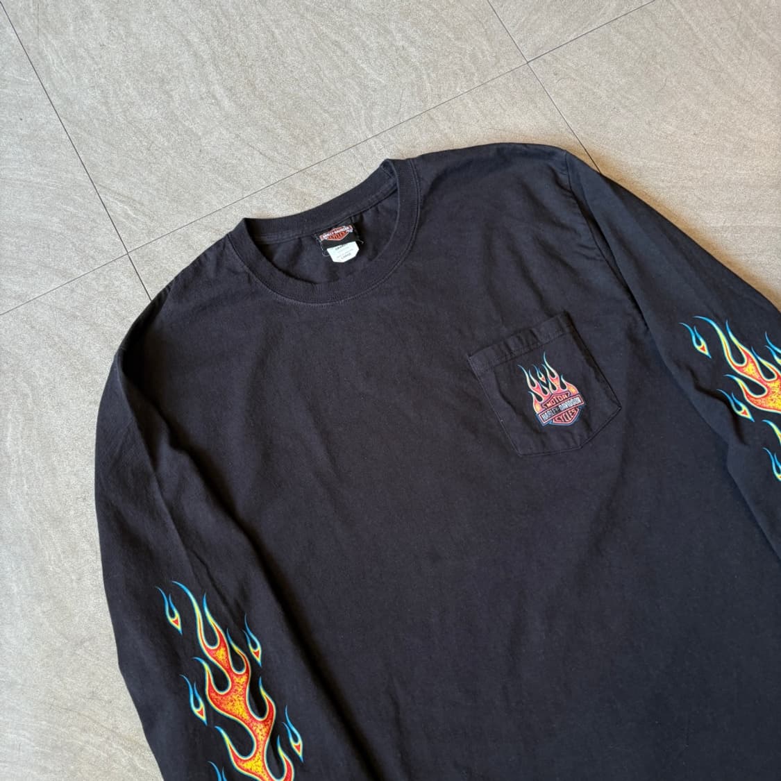 할리데이비슨 정품 블랙 긴팔 플레임 티셔츠 롱슬리브 상품이미지10