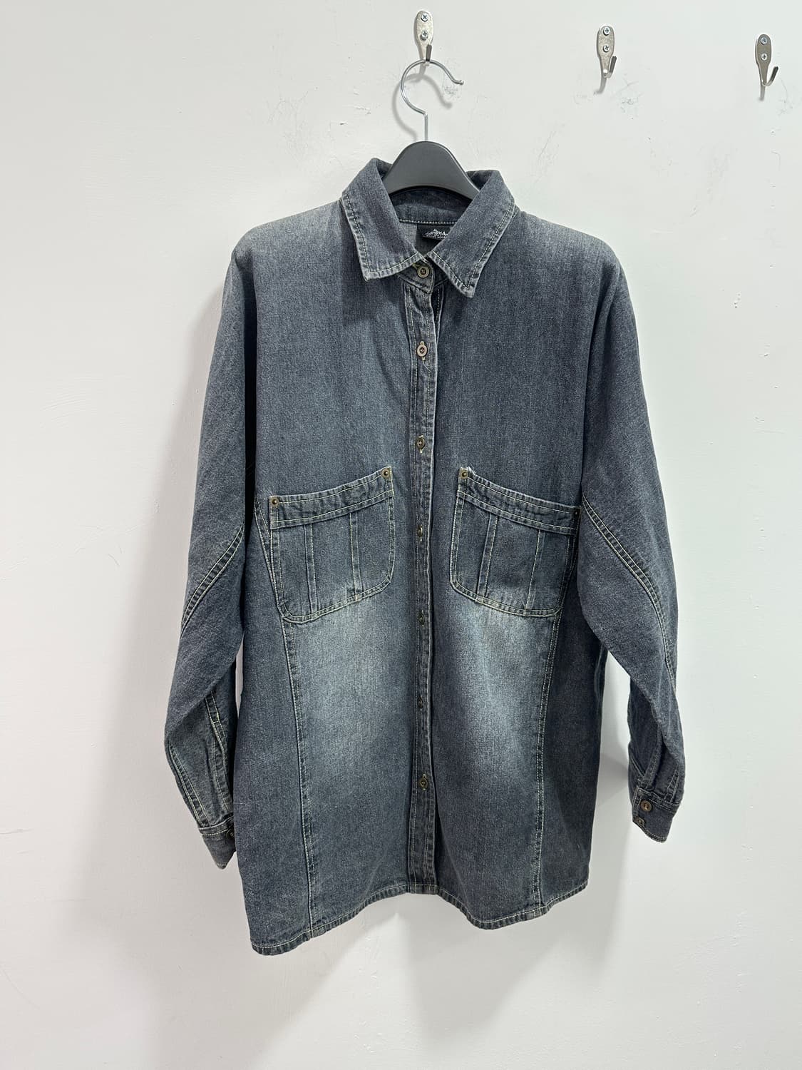 Sweetrouge back cross patch denim shirts 상품이미지2