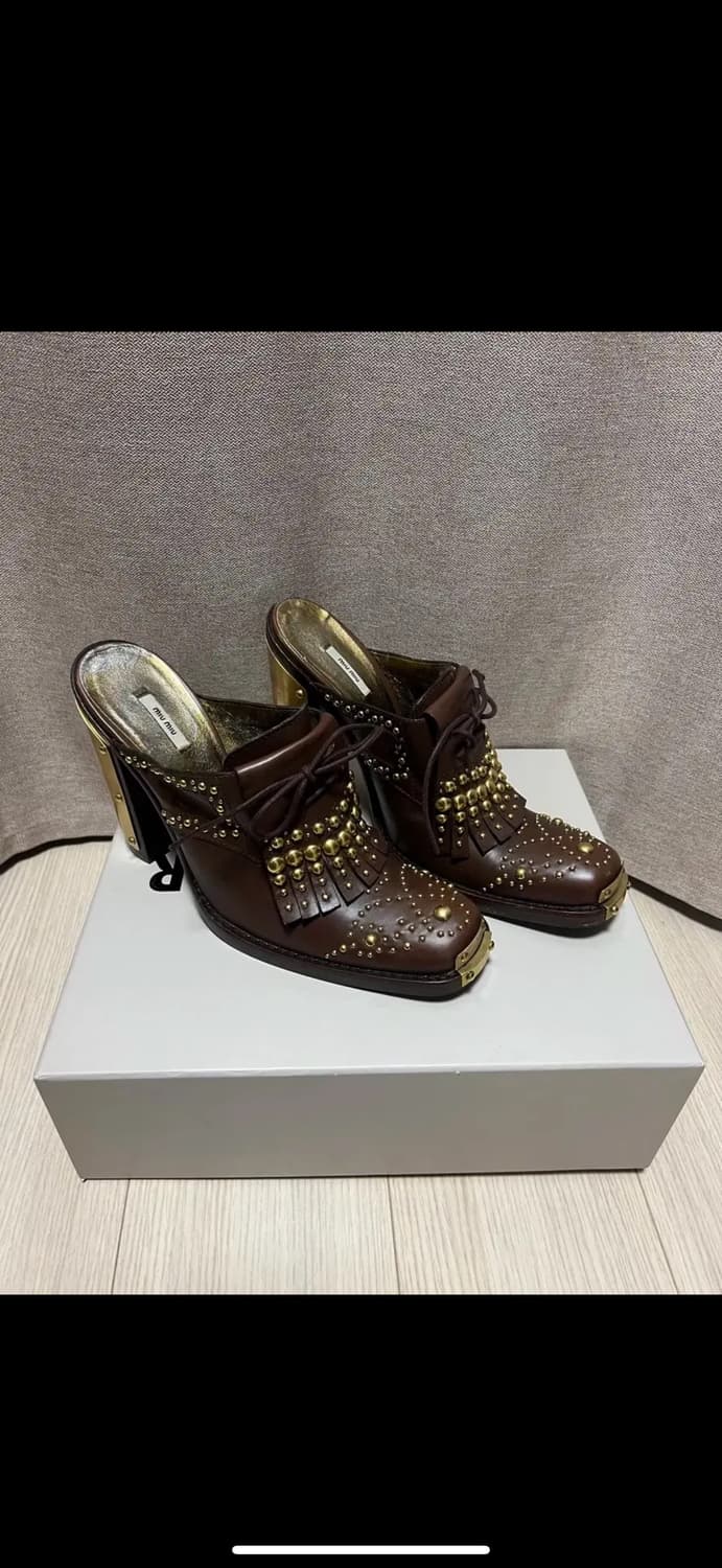 미우미우 힐 뮬 miu miu heel mules 상품이미지1