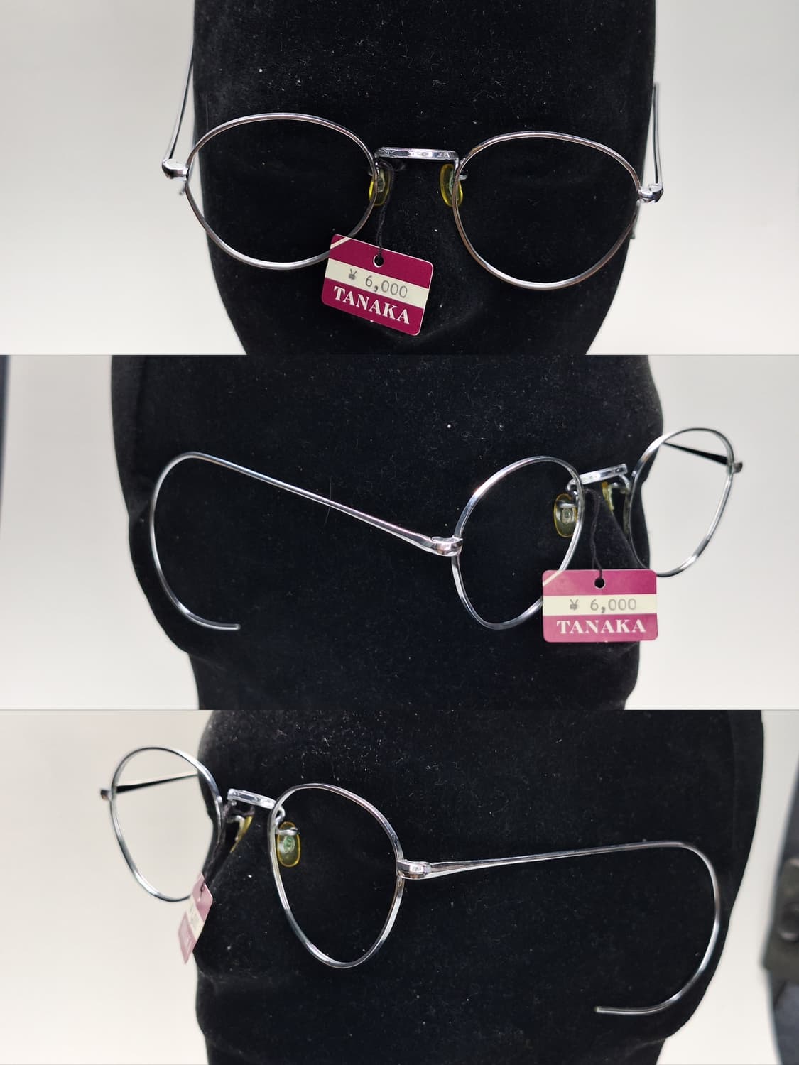 80s 일본제 빈티지 데드스톡 미사용/실버 케이블 템픅 안경테/클래식 상품이미지2