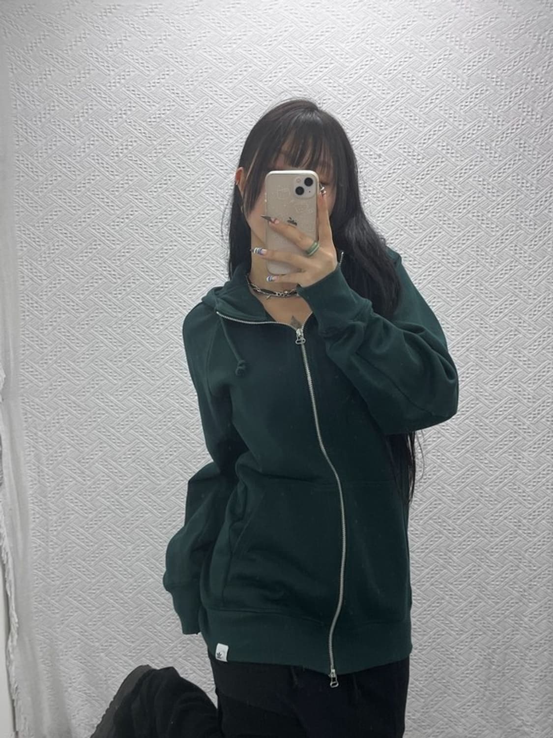 아디다스 빈티지 캐주얼 홀리데이 딥그린 후드집업 L C07619 상품이미지1