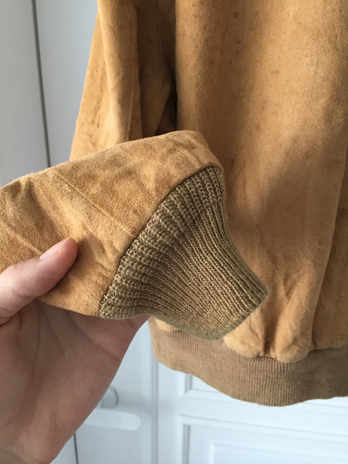 70‘s 카멜 디어스킨 레더자켓 상품이미지5