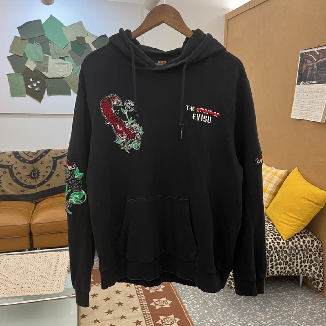 에비수 올드스쿨 펑크 스트릿 스카쟌 자수 후드티 105 C09859 상품이미지3