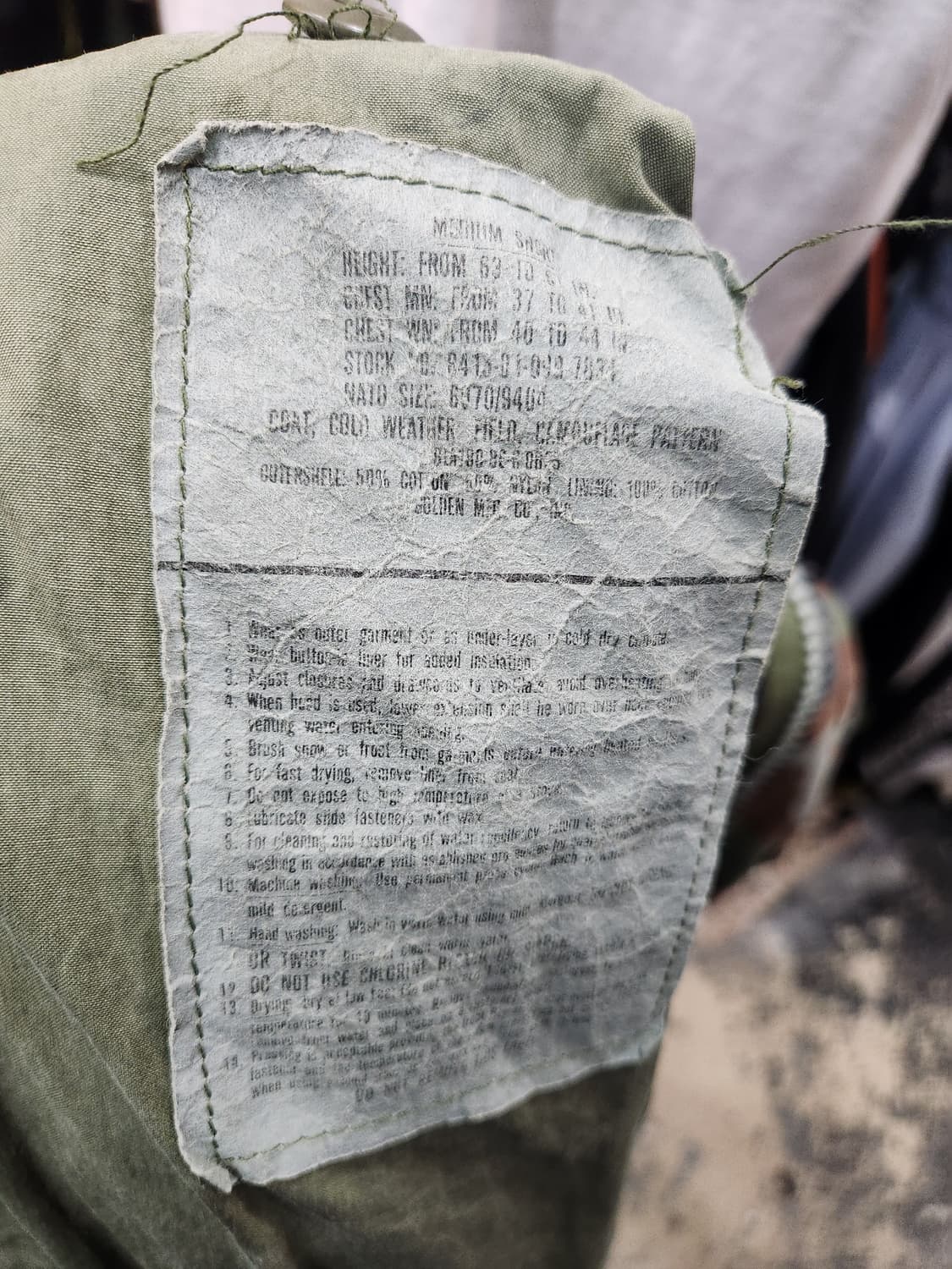 80s 미군 우드랜드 m65 필드자켓 golden mfg 상품이미지2