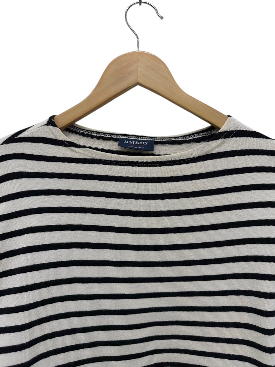 세인트제임스 줄무늬 롱슬리브 긴팔티 아이보리&블랙 (S) 상품이미지2