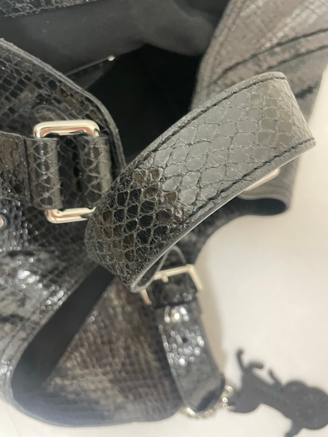 셀린느 블랙 파이톤 토트백 celine tote bag 상품이미지7