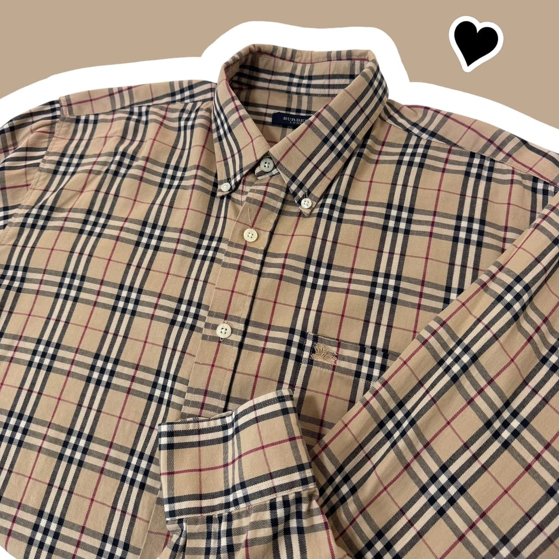 정품 버버리 노바체크 베이지 셔츠 상품이미지1