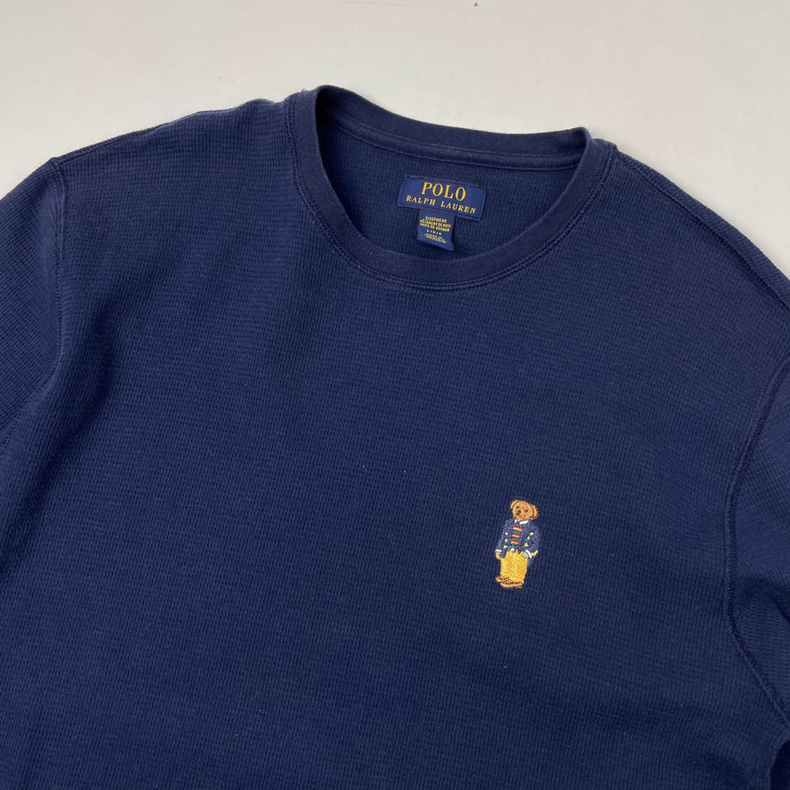 폴로 랄프로렌 베어 와플 긴팔 슬립웨어 롱슬리브 네이비 L 상품이미지3