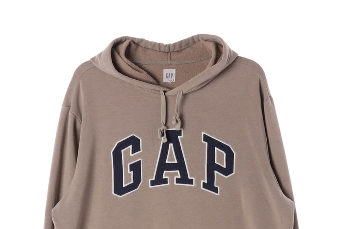 GAP 아치 빅로고 베이지 기모 후드티 XL 상품이미지3