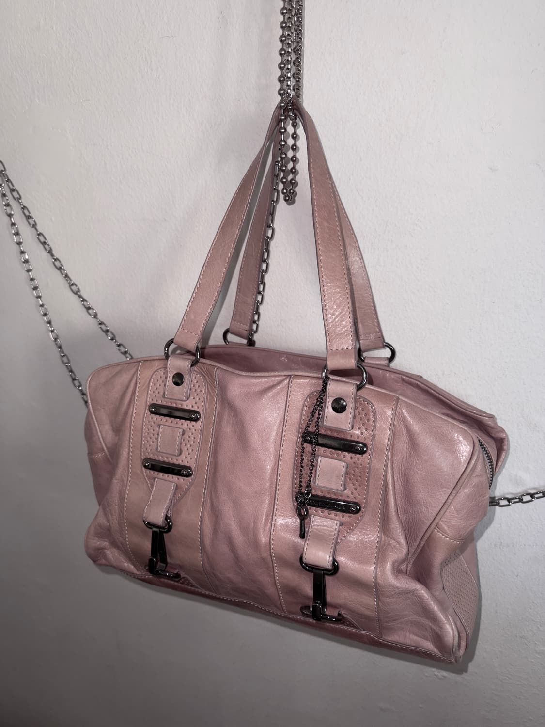 발렌시아가 인디핑크 휘슬 & 키 락 보스턴 토트백 상품이미지1