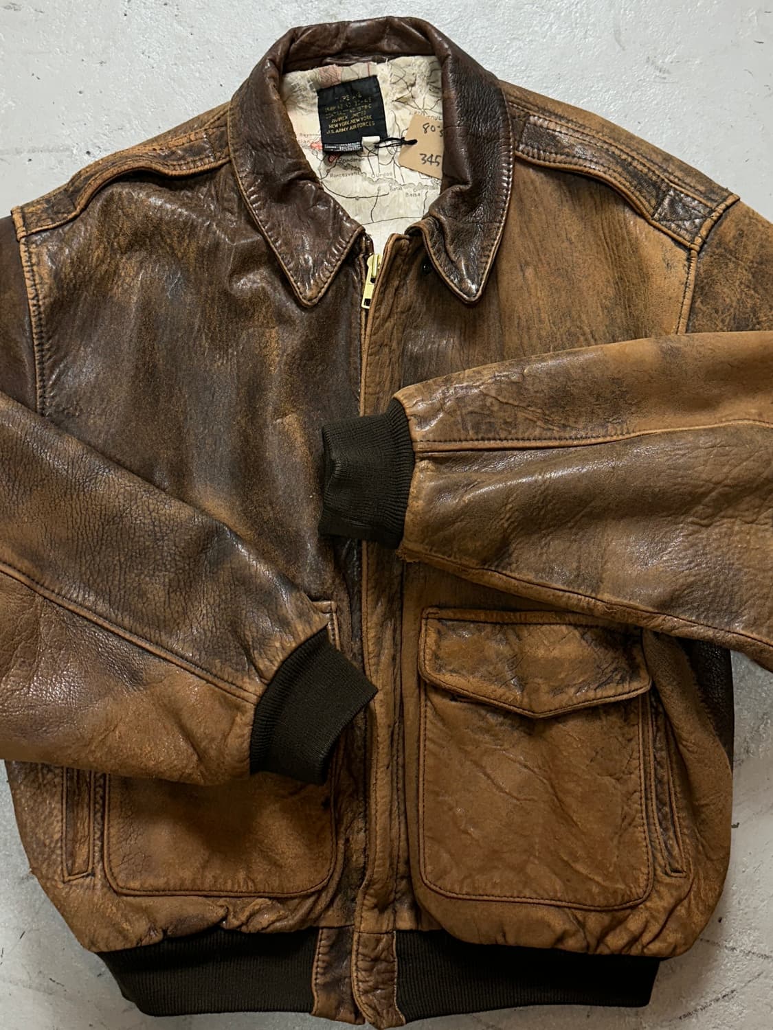 90's OG 아비렉스 레더 A-2 자켓 빈티지 레더 봄버 자켓 상품이미지4