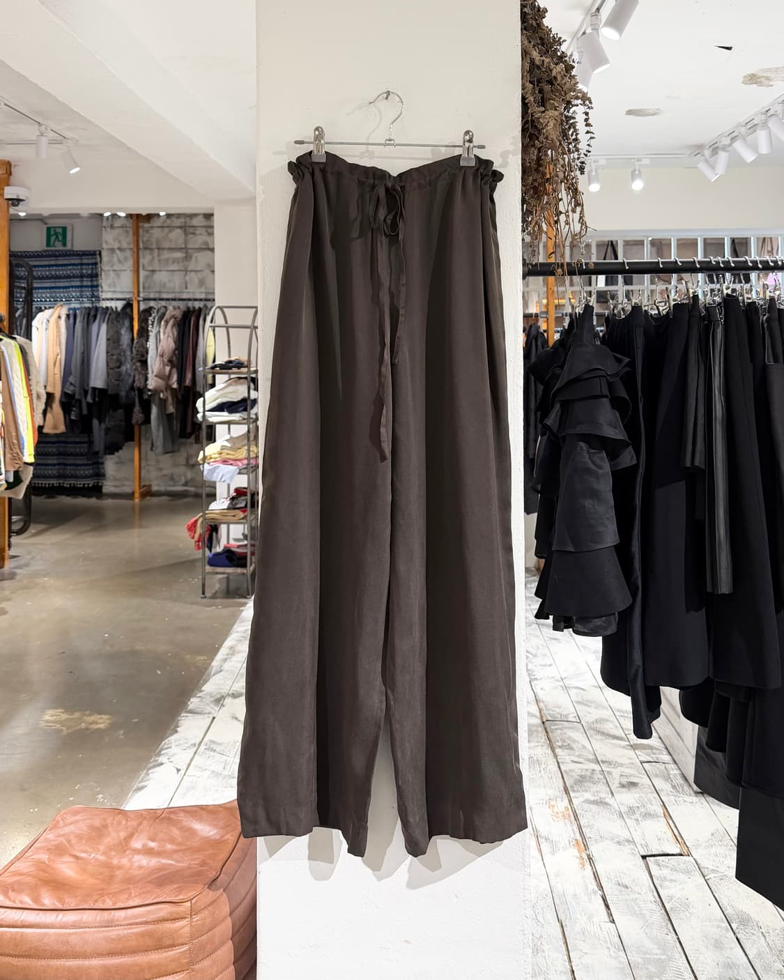 구찌 브라운 실크 와이드 팬츠 상품이미지1